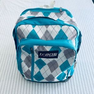 Trans by JanSport 17" Supermax Backpack- Aqua Blue White Clean Interior